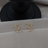 14K Gold Plated Double Twist Hoop Earrings Tiny Spiral Second
