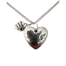 Silver Plated Necklace Mama Love Heart Charm
