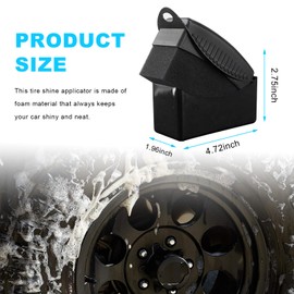 Augeny 2 PCS Tire Dressing Applicator, Reusable Car Tire Shine Sponge Applicator Pad with Lid, Durable Foam Auto Wheel Detailing Applicator for Vehicle Waxing Polishing Cleaning (Black)