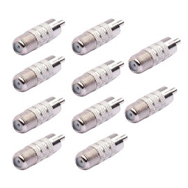 FLAMEER 10 Pcs Converter Connector Converter Adapter Converter Plug F Type RCA Female to Male