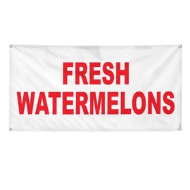 Vinyl Banner Multiple Sizes Fresh Watermelons Red Food Bar Restaurant Truck A Restaurant & Food Outdoor Weatherproof Industrial Yard Signs 10 Grommets 60x144Inches