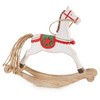 Logbuch-Verlag Rocking Horse Wooden Christmas Red White Green Decoration 21
