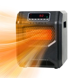 Comfort Portable Quart Infrared Heater for Indoor Use, Realsmart 1500 W, 3 Heating Mode, Remote Control, LCD Display, Overheat Tip Over Protection, Safe Electric Heaters for Large Rooms