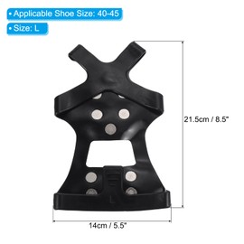 PATIKIL 8.5" Non-Slip Gripper Spikes Ice Cleats, 4 Pairs Snow Grips Cleats 10 Steel Studs Anti-Slip Traction Crampons for Hiking Climbing, Black