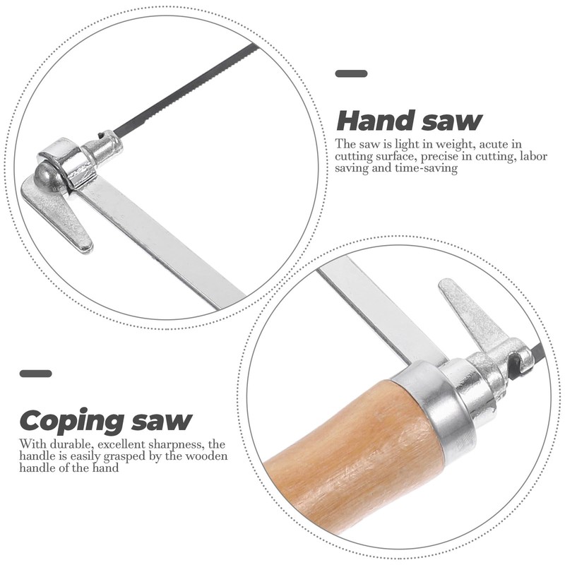DOITOOL 5-Inch Deep Coping Saw Frame and 5 Replacement Blades