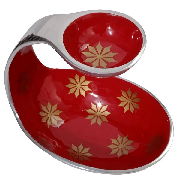 Purpledip Unique Serving Platter with Chutney Stand, Unique Table décor