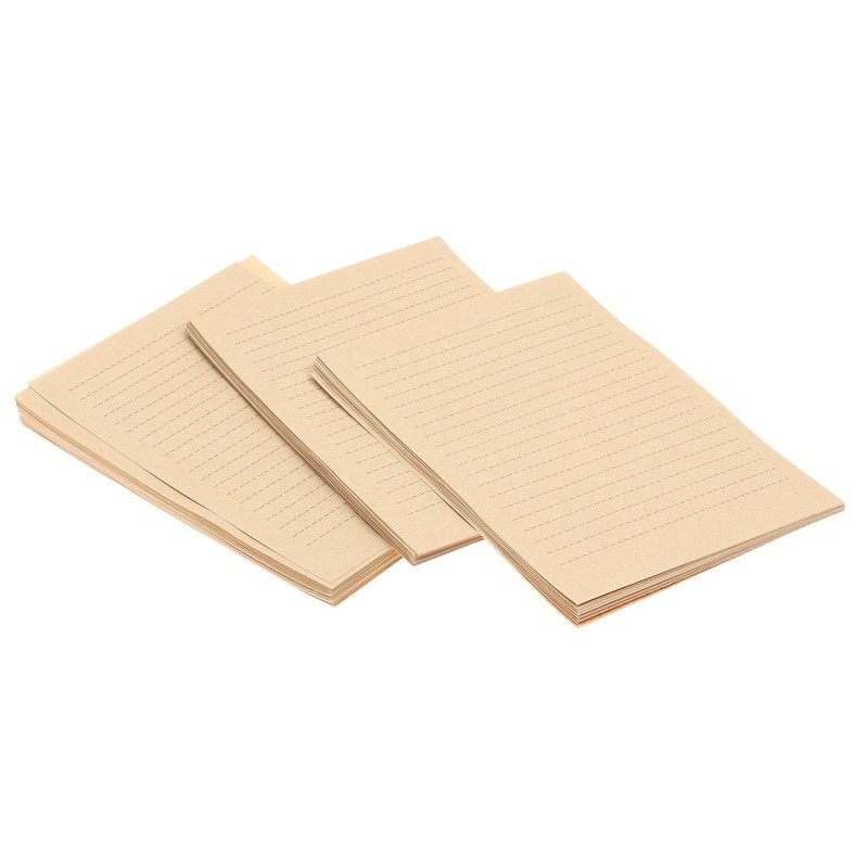 NUOLUX 100Pcs Vintage Kraft A5 Lined Letter Paper Retro Writing
