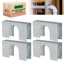 UPVONT Stud Shoes for 2X Studs, 16-Gauge Galvanized, 6.25" Height, 1.5" Width, Fits Up to 2 3/8" OD Pipes - Thicker, Higher, IBC/IRC Code Compliant, Extra Durable (1.5" x 6.25" - 4 PCS)