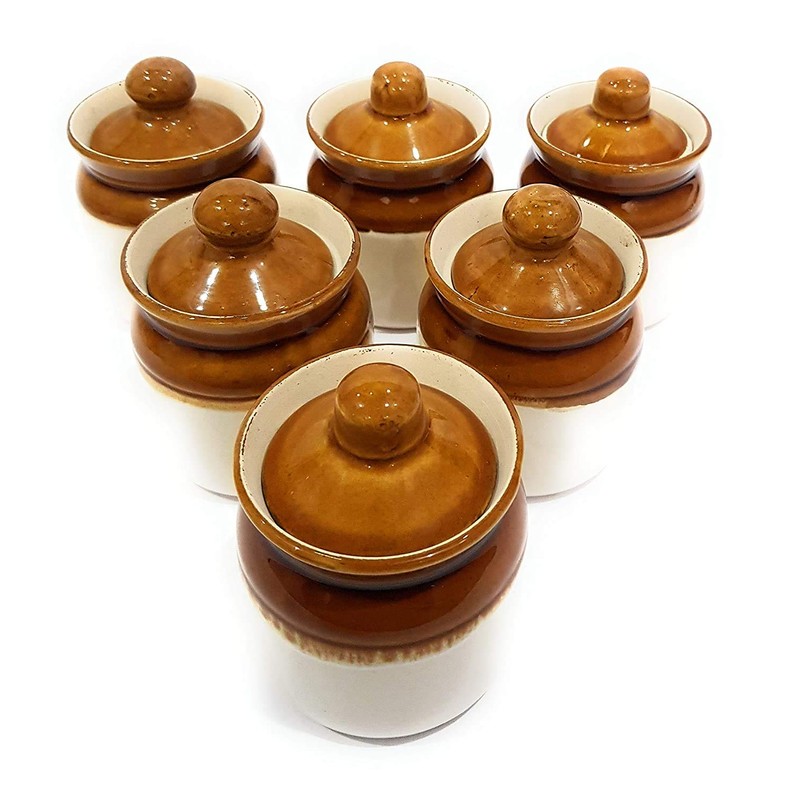 WHOLELIFEOBJECTS Ceramic Pickle Jars for Dining Table with Lids &