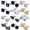 SROBENZ 12 Pairs Cufflinks for Men Classic Tone Cuff Links