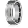 Tungsten Carbide 8 mm Flat Wedding Band Ring Satin Finish
