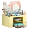 Marbrasse Pen Organizer with 2 Drawer, Multi-Functional Pencil Holder for