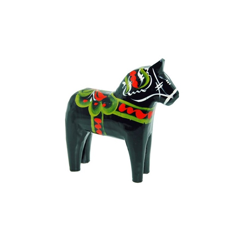 ScandinavianShoppe Swedish Wooden Dala Horse - Black - 5"