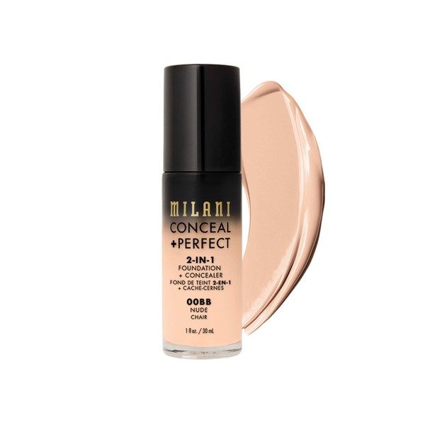 Milani Conceal + Perfect 2-in-1 Foundation + Concealer - Nude (1 Fl. Oz.) Cruelty-Free Liquid Foundation - Cover Under-Eye Circles, Blemishes & Skin Discoloration for a Flawless Complexion