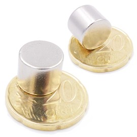 Brudazon 5 Mini Disc Magnets 12 x 10 mm N52 Strongest Level Neodymium Magnets Ultra Strong Power Magnet for Model Making, Photo, Whiteboard, Notice Board, Fridge, Crafts, Magnetic Disc Extra Strong