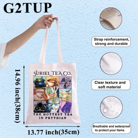 G2TUP Suriel Tea Co Tote Bag Books Gift Suriel Tea Co The Hottest Tea in Prythian Shoulder Bag, Suriel Tea Co, 9.05 inches x 6.69 inches x 3.39 inches