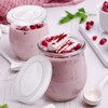 Hoolerry 10 Pcs Yogurt Jar Lids Set 2.64 Inch Clear