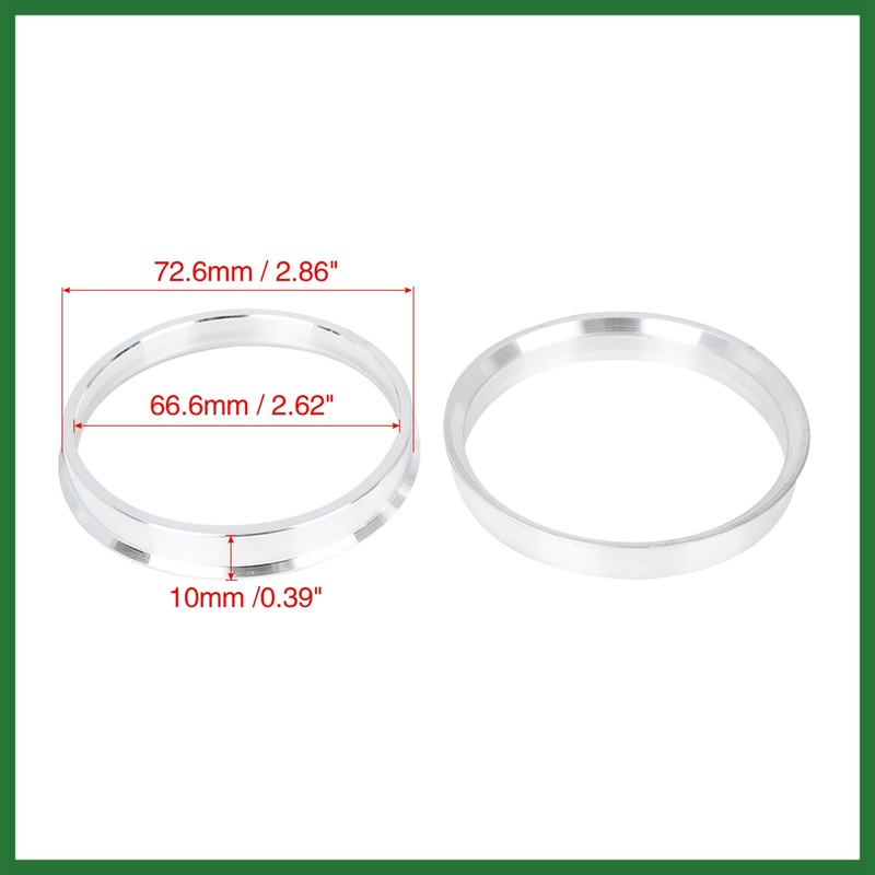 Motoforti 4pcs 72.6 to 66.6 mm Aluminium Alloy Car Hub