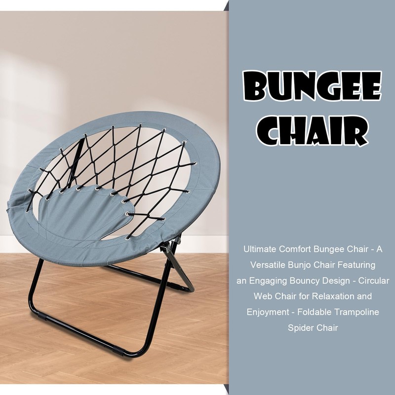 CAMP SOLUTIONS Bungee Chair Portable Foldable, Dish Bunjo Game Chair