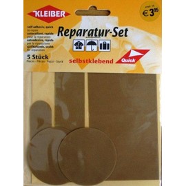 Kleiber 5-er Set Selbstklebende Ausbesserungsflicken für Bekleidung aus Nylon, rot