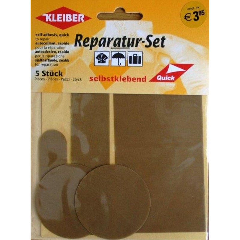 Kleiber 5-er Set Selbstklebende Ausbesserungsflicken für Bekleidung aus Nylon, rot