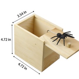 Rtudan Large Spider Scare Prank Box, Wooden Surprise Box Prank, Handmade Fun Joke Scarebox Toy, Surprise Money Spider in a Box, Prank Stuff for Kids Adults