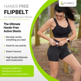 FlipBelt Women's Air Comp Shorts 5 Inch - Black - XL