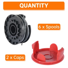 Flaveano Strimmer Wire for Bosch AdvancedGrassCut36, ART 24, 27, 30 Grass Trimmer, 6 Strimmer Spools and 2 Covers