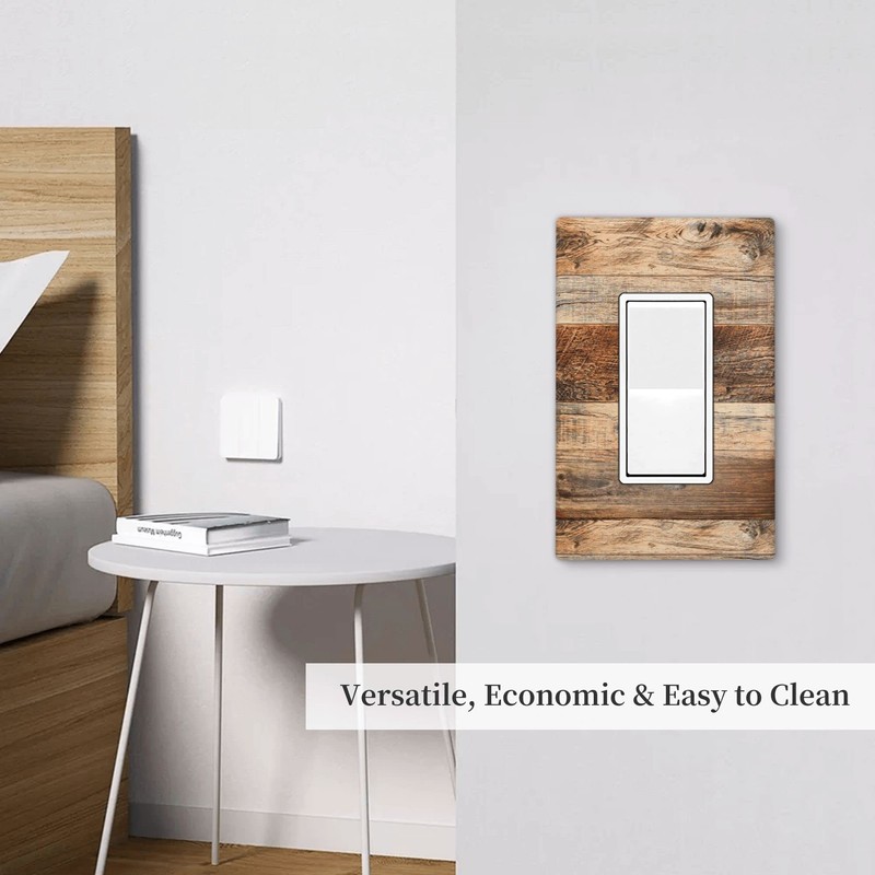 Brown Wood Rocker Light Switch Cover 1 Gang Single Decorator