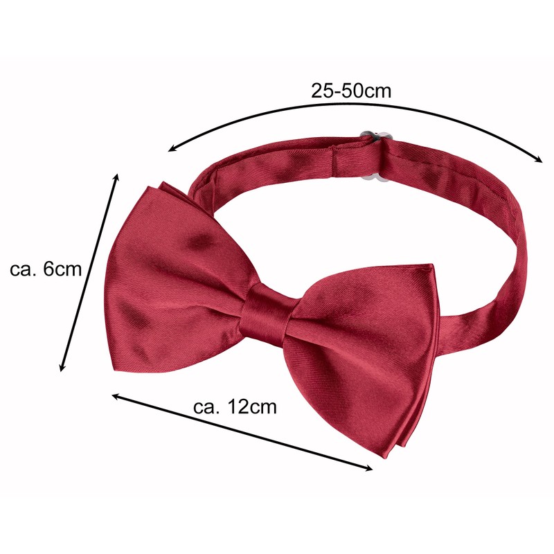 BomGuard Mens Bow Tie with Pocket Square - Dark Red