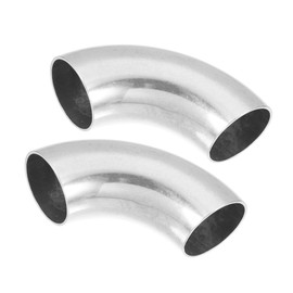 Hihaha 2pcs OD 1.25 Inch 90 Degree SS304 Stainless Steel Bend Tube Exhaust Elbow Pipe for Car Modified Exhaust System 0.06" Wall Thickness Piping Silver Tone Durable Material