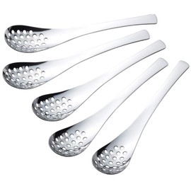 Shimomura Kusen 38533 Astragalus Spoons, Set of 5 [Made in Japan] Stainless Steel Perforated Draining Pot Ramen Set 38533