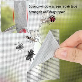 Window Screen Repair Tape（2" W×80" L） Strong Adhesive Screen Repair Tape Fiberglass Screen Tape Mesh Repair for Covering Windows or Doors Pet Mesh Cage Tears Holes（White）