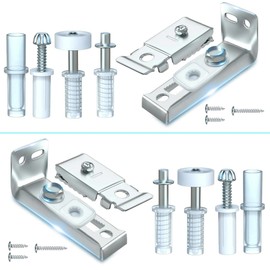 Bifold Door Hardware Repair Kit - Ideal Replacement Parts for Bi - fold & Sliding Closet Doors, Includes Top & Bottom Brackets, Pivots & Guides Wheel for Folding Pocket & Accordion Doors (1 Pack)