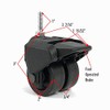 3" Tall Dual Wheel Composite Plastic Caster with Brake and