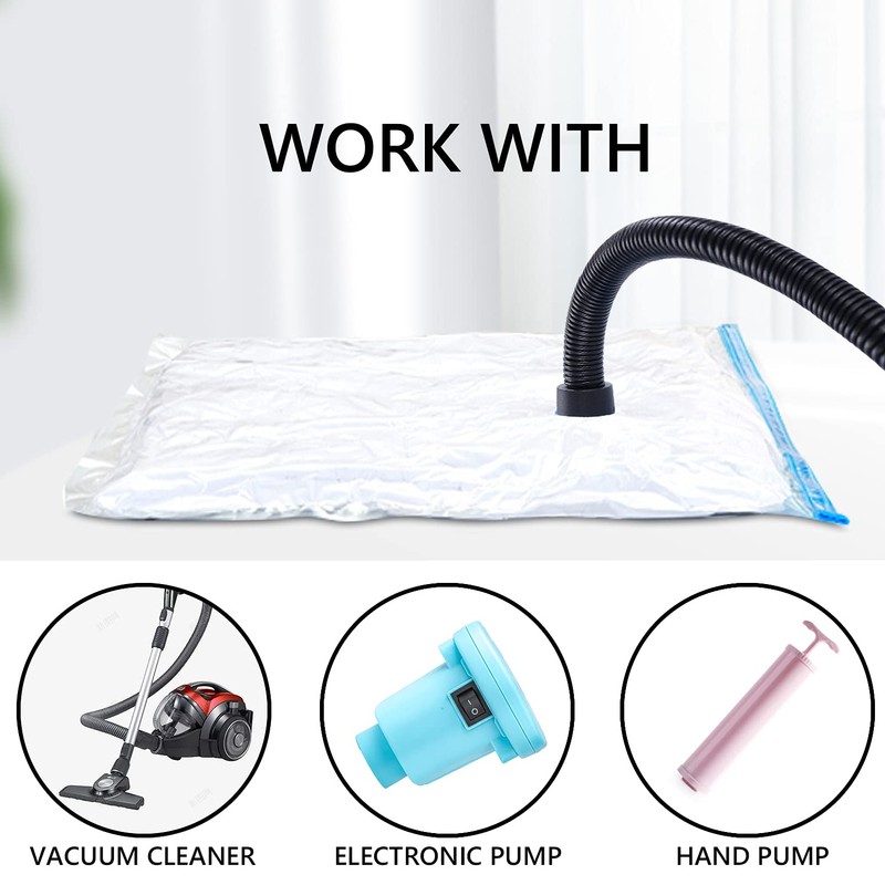 Vacuum Storage Bags, 6 Pack Small ReUsable Sealer Bags for