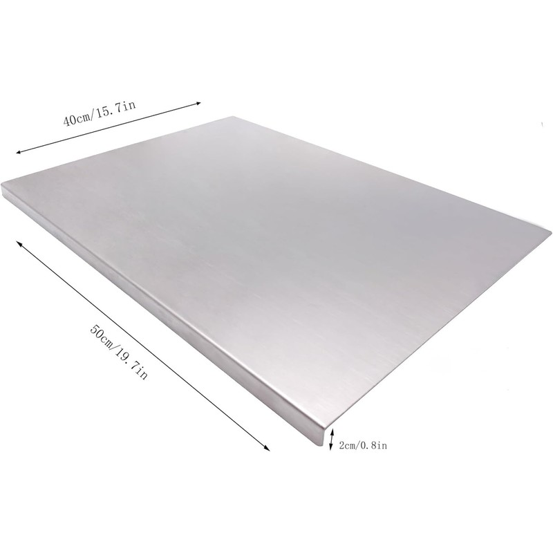 Stainless Steel Cutting Board, Thick Heavy Duty Kneading Board with