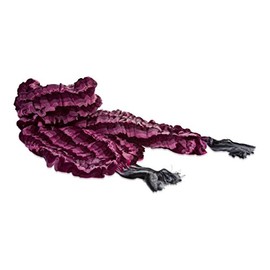 Tumia LAC Crincked Crushed Effect Beautiful White and Burgundy Scarf - Fair trade and hand-woven in Ecuador