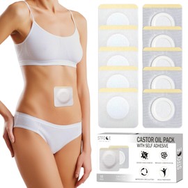STFOCE 10pcs Organic Castor Oil Pack Wrap for Belly Button, Disposable Castor Oil Pack Belly Wrap, Highly Absorbent Castor Oil Belly Button Cover, Anti Leakage, No Wash, Portable (Oil Not Included)