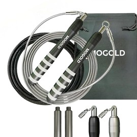 DIY Adjustable Weight Jump Rope (0.4LB /1/2LB/0.7LB /0.8LB) Interchangeable 2mm & 5mm Cable for CrossFit, Double Unders, HIIT Workouts - Fast Clamp Sy