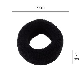Righe e Pois - Haargummi aus schwarzem Filanca - 1 Schwanzklammer - Durchmesser 7 cm - Stärke 3 cm - Made in Italy - Schwammgummi aus italienischer Filanca - weich und leicht