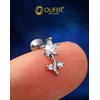 OUTER 16G Flower Helix Earring Internal Thread Daith Ring Stainless