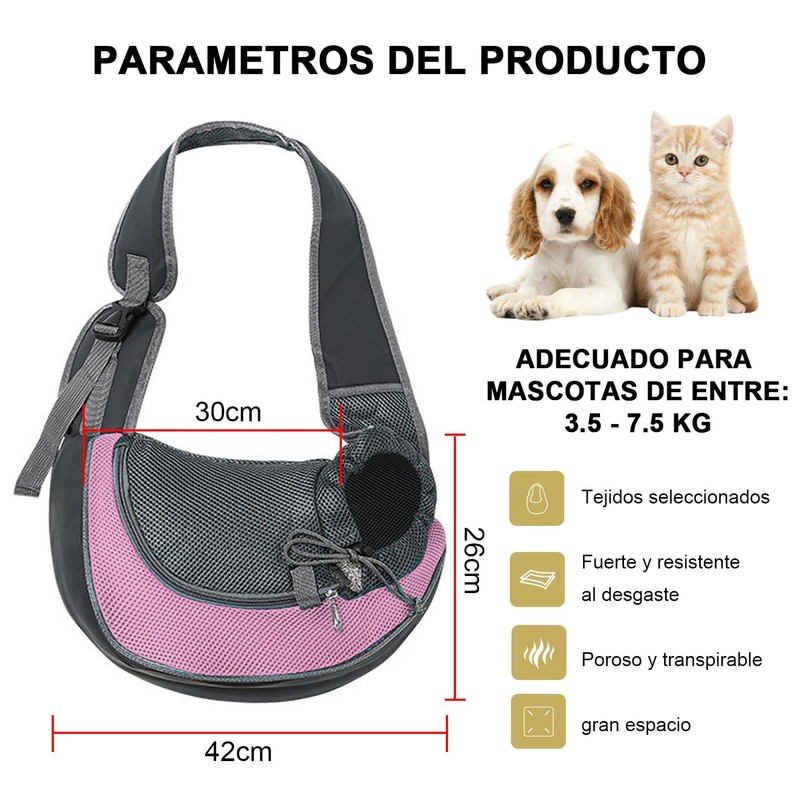 DOXLIO Cangurera para Perro, Mochila para Perro, Malla Transpirable de