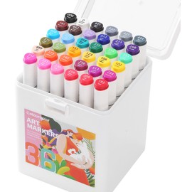 Colourcolor Alcohol Markers Set Dual Tip Fine & Chisel Art Markers Twin Sketch Markers Pens Permanent Alcohol Based Markers with Case (36)