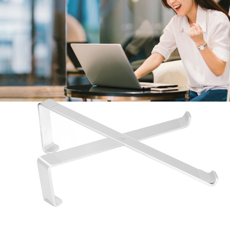Laptop Stand Aluminum Alloy Silver Foldable Design Regulable Height Heat