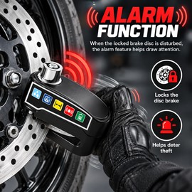 Alarm Disc Brake Lock for Motorcycles & Bicycles – Waterproof Keyed Protection for Scooters and Wheels