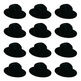 Beistle S66820AZ12 Velour Fedoras 12 Piece, OSFM, Black