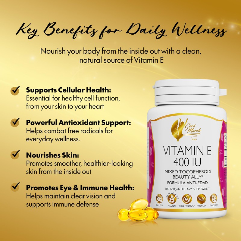 Cocó March N.M.D Natural Vitamin E 400 IU-Mixed Tocopherols, Beauty