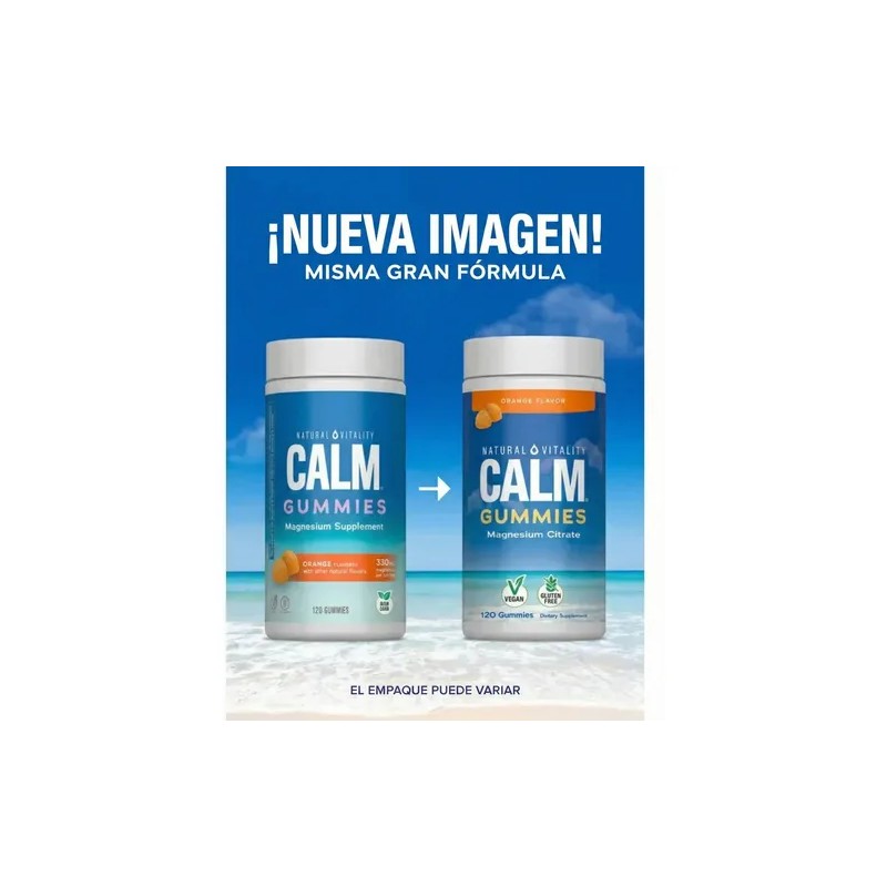 Citrato De Magnesio Calm 120 Gomitas Natural Vitality