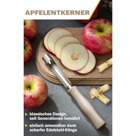 Menz Apple Corer with Wooden Handle and Stainless Steel Blade 1 Piece